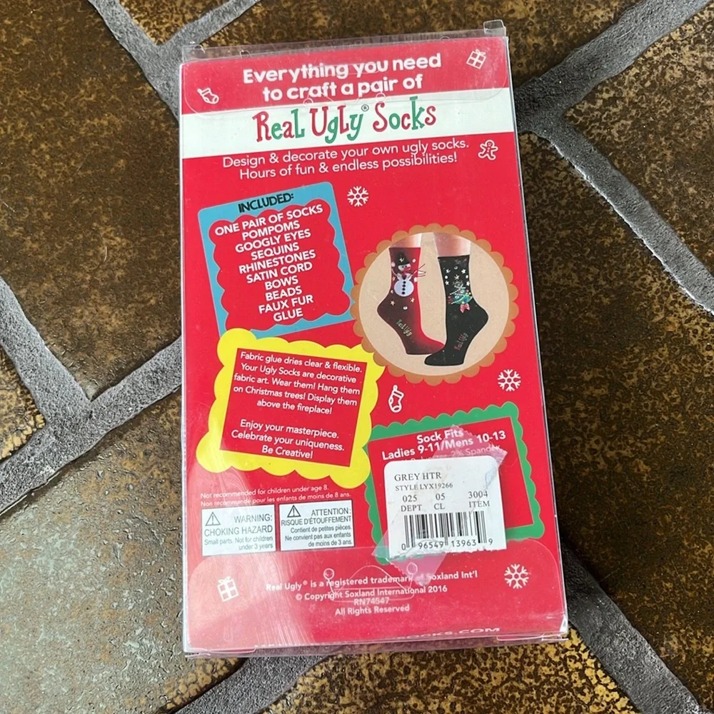🛍 6 for $35 • NIB Soxland Design Your Own Real Ugly Christmas Socks